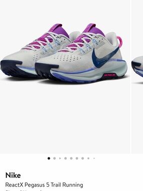 Nike Trail Running Shoes - White, Purple, Navy